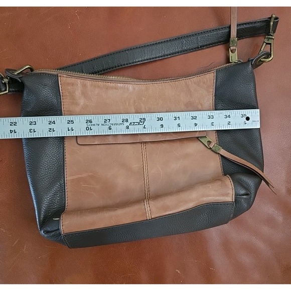 The Sak Indio Two Tone Brown Leather‎  Alameda Purse Snake Skin Pattern Strap - Picture 12 of 12